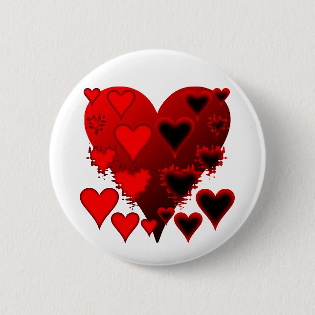 Hearts 2 Inch Round Button (Front)