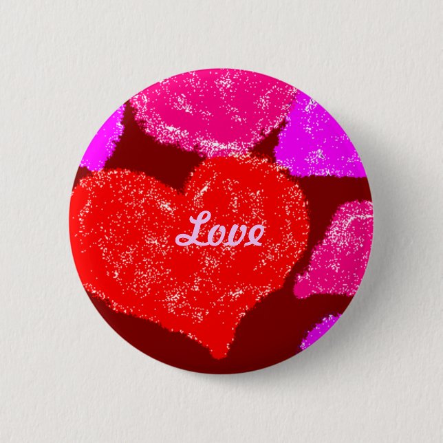Hearts 2 Inch Round Button (Front)