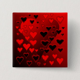 Hearts 2 Inch Square Button