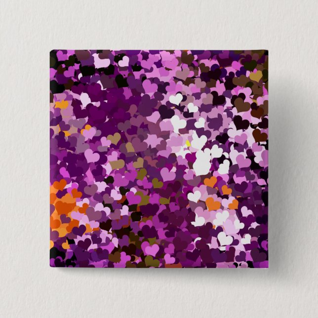 HEARTS 2 INCH SQUARE BUTTON (Front)