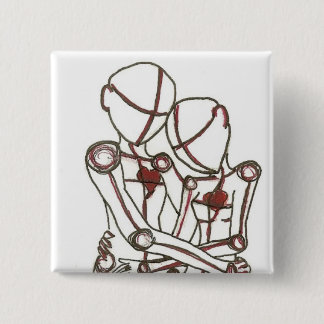 hearts 2 inch square button