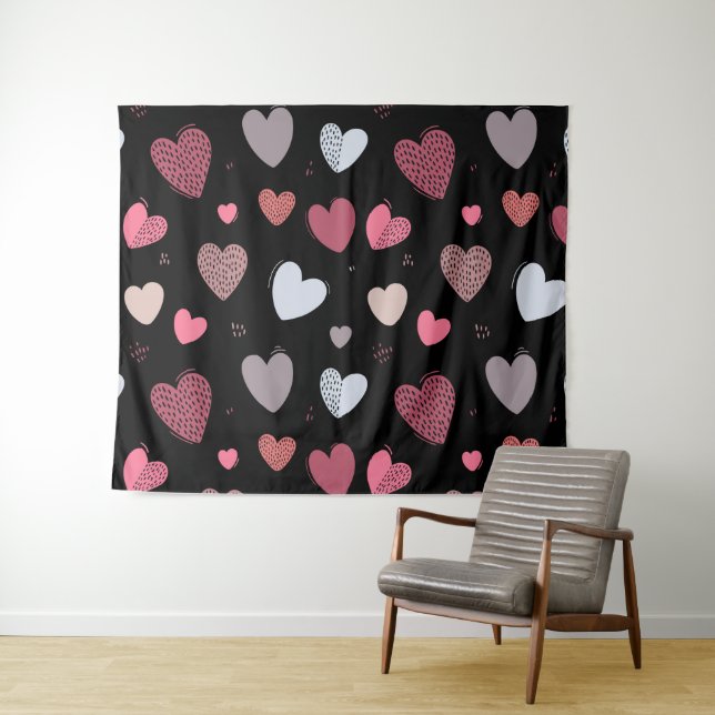Hearts 2 tapestry (In Situ (Horizontal))