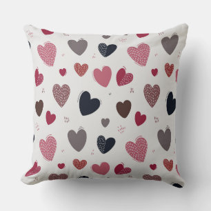 Hearts 3 throw pillow