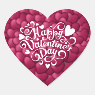 Hearts 3D Texture Red Pattern-23803 Heart Sticker