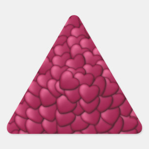 Hearts 3D Texture Red Pattern-32322 Triangle Sticker