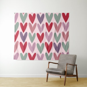 Hearts 5 tapestry