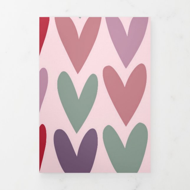 Hearts 5 Tri-Fold holiday card (Cover)