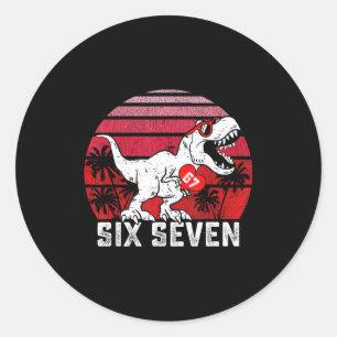Hearts 67 Valentine’s Day 67 Meme Six Seven 6 7 T- Classic Round Sticker
