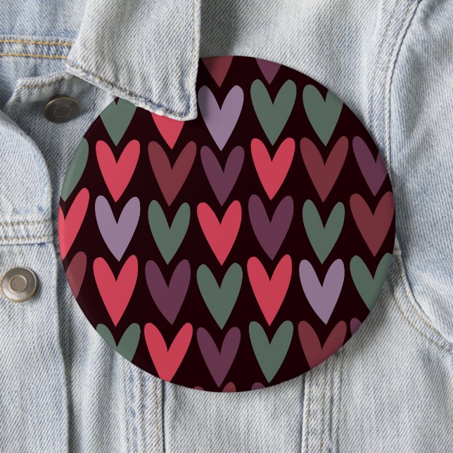 Hearts 6 inch round button (In Situ)
