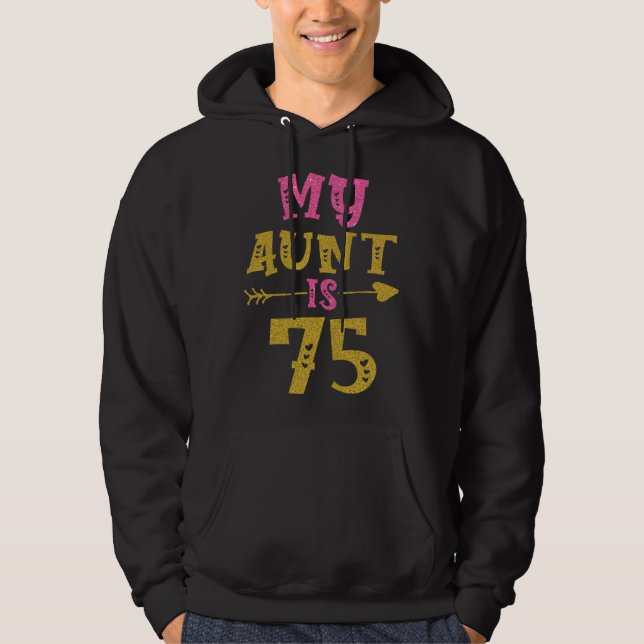 Hearts 75th Bday For Aunt From Niece Nephew Hoodie (Front)
