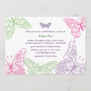 Heart's a Flutter Bridal Shower Invitation