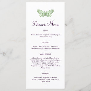 Heart's a Flutter Menu in green