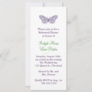 Heart's a Flutter Rehearsal Dinner Invitation