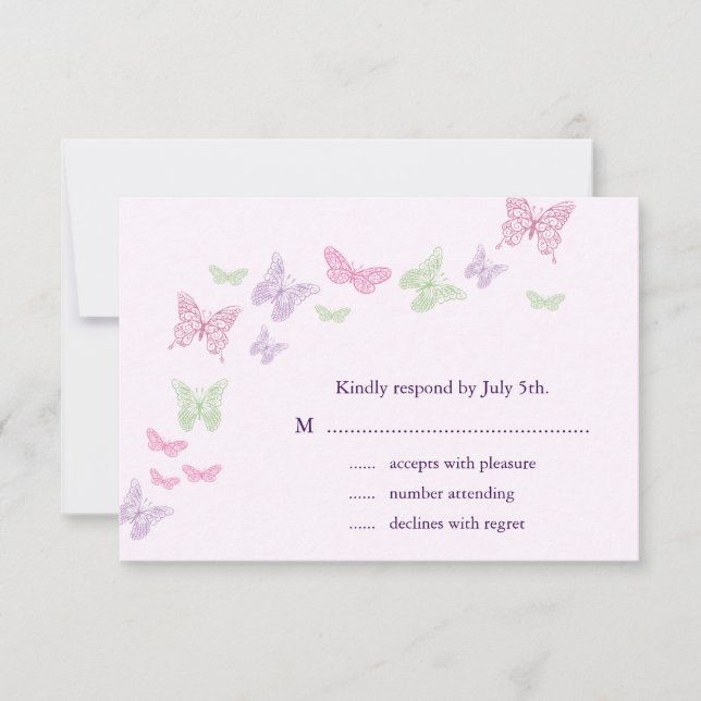 Heart's a Flutter RSVP (lilac) (Front)