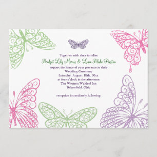 Heart's a Flutter Wedding Invitation 2