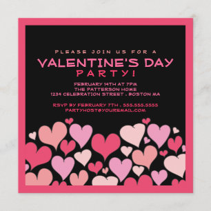 Hearts A Plenty Valentines Day Party Invitation