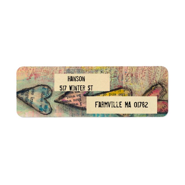 hearts abstract address labels (Front)