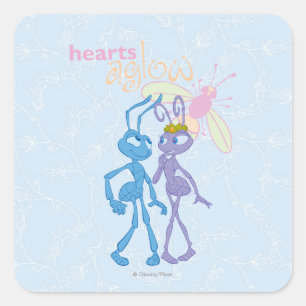 Hearts Aglow Square Sticker