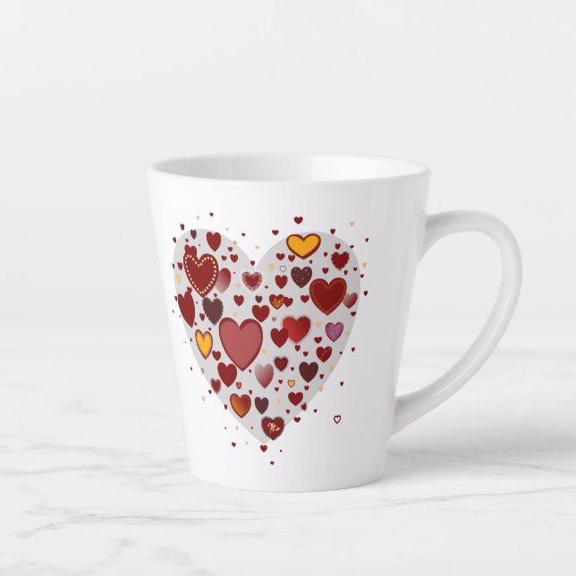 Hearts allover latte mug (Right)