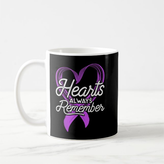 Hearts Always Remember Dementia Awarness Alzheimer Coffee Mug (Left)