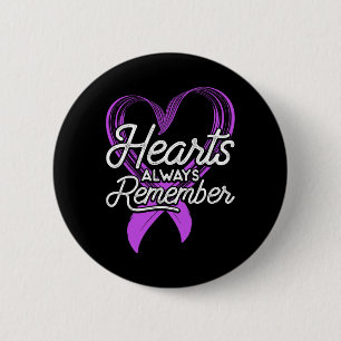 Hearts Always Remember Dementia Awarness Heimerhei 2 Inch Round Button