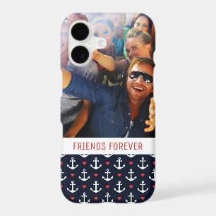 Hearts And Anchors Pattern Your Photo & Text