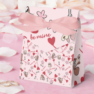 Hearts and Basset Hounds Pattern Design Favor Box