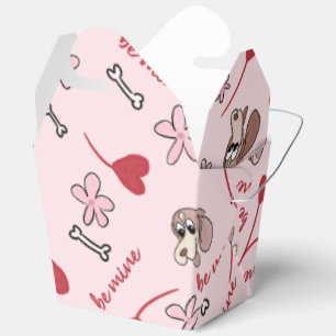 Hearts and Basset Hounds Pattern Design Favor Box