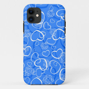 Hearts and Blue Roses iPhone 11 Case