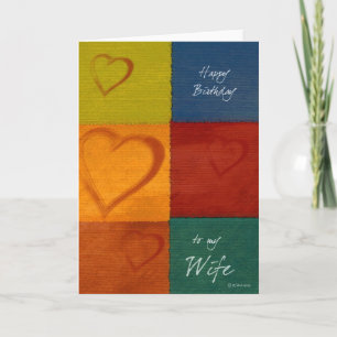 Hearts and Colours Romantic Birthday Card for Wife