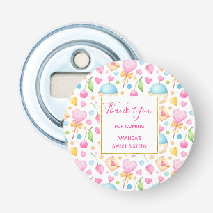 Hearts and Cupcakes Watercolor Pattern Party Favou Bottle Opener