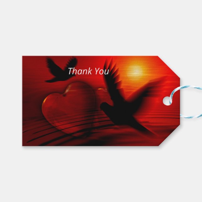 Hearts and Doves  Gift Tags (Front (Horizontal))