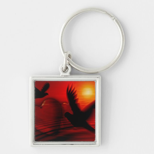 Hearts and Doves Keychain (Front)