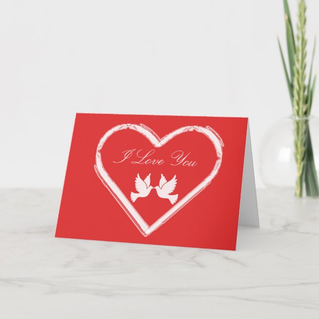 Hearts and doves love card (Front)
