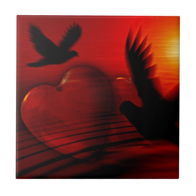 Hearts and Doves Tile (Front)