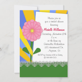 Hearts and Flower Collage Bridal Shower Invitation