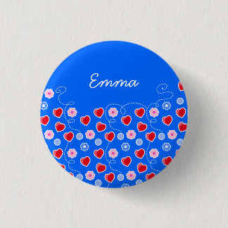 Hearts and Flowers customizable Button