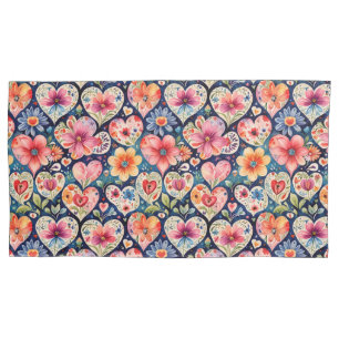 Hearts and Flowers Girl's Room Pillowcase