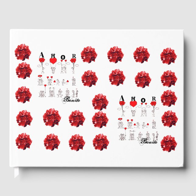 hearts and flowers guest book (Front)