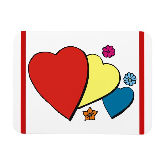 Hearts and Flowers- Magnet (Horizontal)