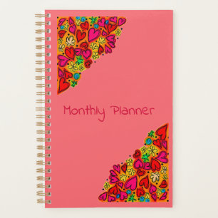 Hearts and Flowers Monthly Planner