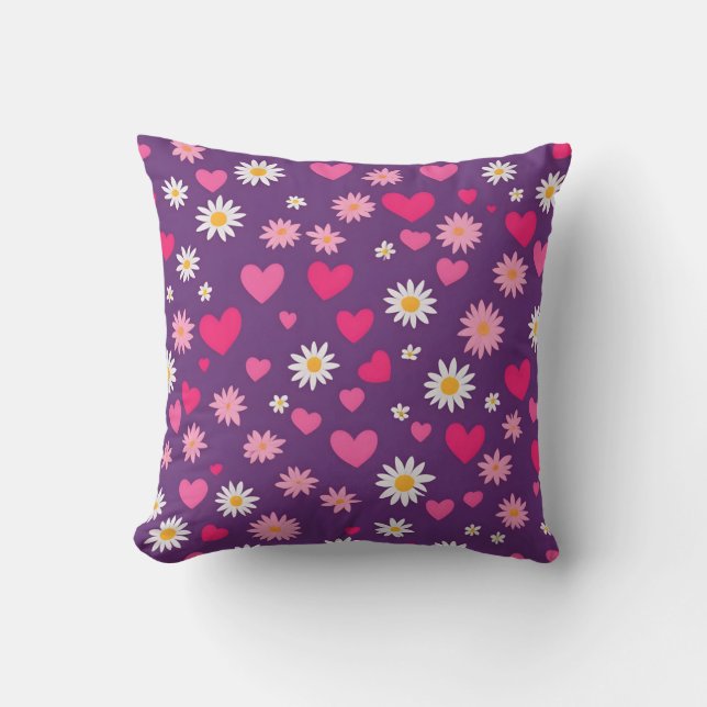 hearts and flowers pillow (Front)
