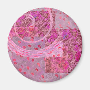 hearts and flowers swirl fridge magnet