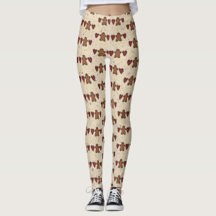 Hearts And Gingerbread Man Leggings