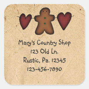 Hearts And Gingerbread Sticker