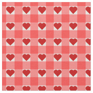 Hearts and Gingham Fabric