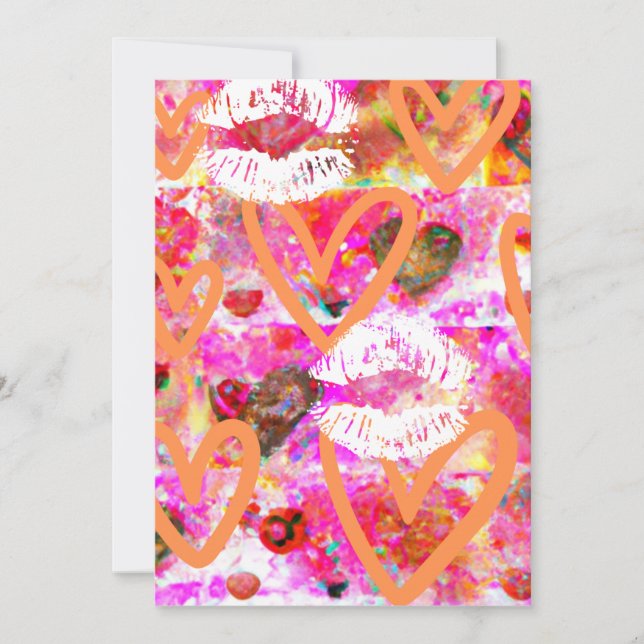 Hearts and Lips Holiday Card (Front)