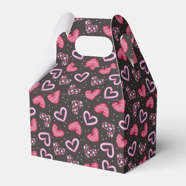 Hearts and Love Favor Box (Front Side)