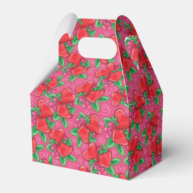 Hearts and Love Favour Box (Front Side)