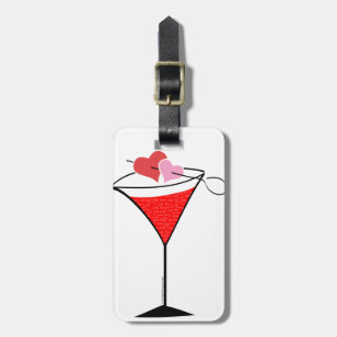 Hearts and Love Martini Luggage Tag
